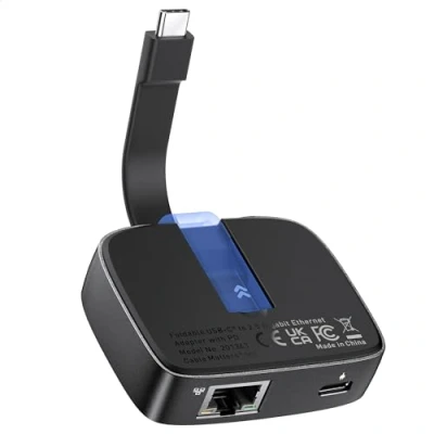 Immagine di Cable Matters Adattatore portatile da USB C Ethernet a 2,5 Gigabit con ricarica 100W (da 2,5g C), compatibile porta Thunderbolt 4, per MacBook Pro, iPad XPS, Surface Pro
