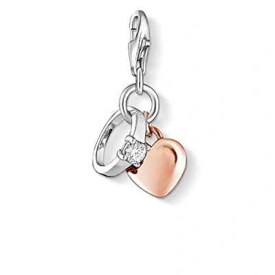 Immagine di Thomas Sabo Ciondolo da Donna, Argento 925, Charm pendant &quot;ring/heart&quot;