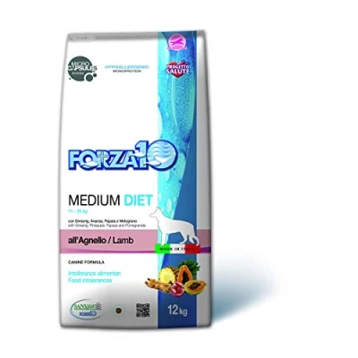 Immagine di 11 kg + 1 gratis! 12 Forza10 Diet Crocchette cane Medium all&#039;Agnello