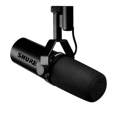 Immagine di Shure SM7dB Microfono dinamico, ideale per applicazioni broadcast, podcast/registrazione, ampia risposta in frequenza, suono caldo e omogeneo, costruzione solida, protezione antivento staccabile Nero