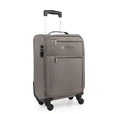 Immagine di ITACA Valigia 55x40x20 Trolley Bagaglio a Mano. Valigie e per i Tuoi Viaggi in Cabina. Materiale EVA Polyester Resistente Super Leggero, Antracite