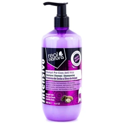 Immagine di Real Natura Shampoo Sem Sal Pro Lisos Anti Frizz Argan 500 ml Capelli Lisci e Senza Crespo