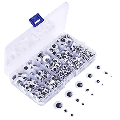 Immagine di KUUQA 1220 Pezzi Occhi Autoadesivi in Plastic Wiggle Googly Accessori Giocattolo (Assortiti Taglie)