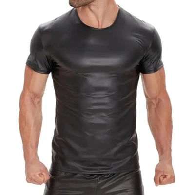 Immagine di Manview Maglia da uomo simile al lattice, Maglietta nera, XL