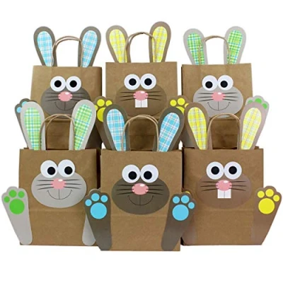 Immagine di PaPIerDraCHeN Sacchetti per Regali Fai da Te Pasqua con Easter Bunny Giallo Blu Verde riempire a Piacere confezionare Bambini e Adulti