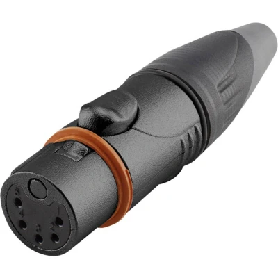 Immagine di Hicon HI X5CF HD B Connettore XLR Giunto dritto Numero Poli (num): 5 Nero, Argento 1 pz.