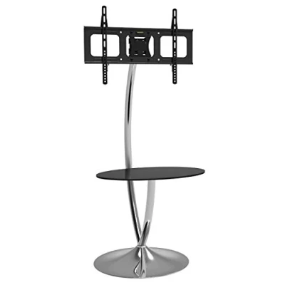 Immagine di Techly 028849 Supporto a Pavimento con Base Rotonda e Mensola per TV LCD/LED 32 70&quot; Nero/Argento