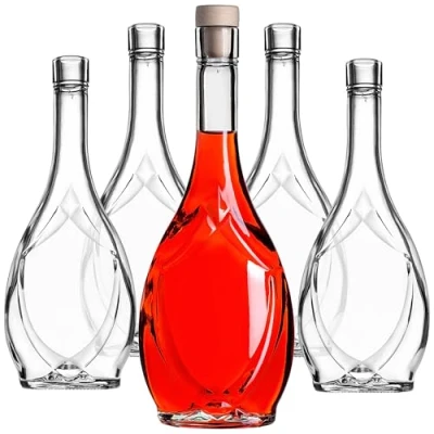Immagine di KADAX bottiglie vuote di vetro 500 ml, 10 pezzi, liquore con tappo, per riempire liquori, vino e grappa, decorative, in