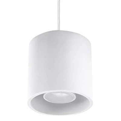 Immagine di SOLLUX lighting Orbis Lampada da soffitto a sospensione Design moderno con paralume cilindrico Fatto di alluminio, lampadina GU10 sostituibile Bianco, 10 x 110 cm