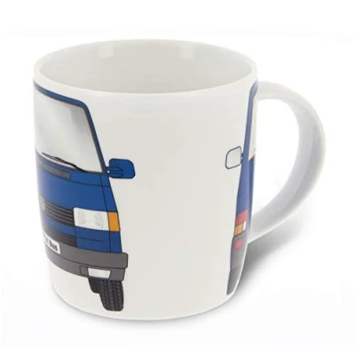 Immagine di Brisa VW Collection Volkswagen tazza in ceramica da tè, caffè, latte, cappuccino, per la colazione, Campervan T4 Bus design (Bus Fronte/Blu)