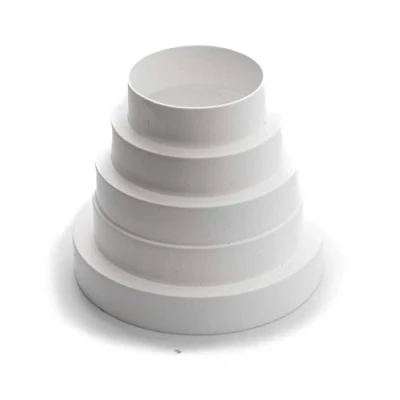 Immagine di Vent Systems Riduttore in linea per condotti plastica da 80 100 120 125 150 mm Connettore Adattatore universale tubo flessibile HVAC PVC ABS Confezione 1