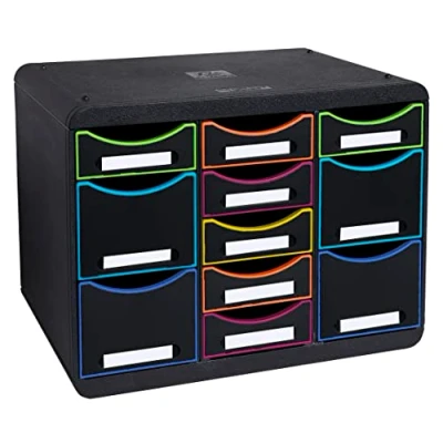 Immagine di Exacompta Rif. 313914D STORE BOX multi 1 unità con 7 cassetti sottili e 4 alti Dimensioni esterne: Profondità 27 x larghezza 35,5 altezza 27,1 cm Formato orizzontale