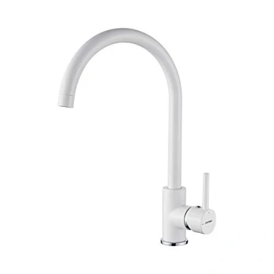 Immagine di GRIFEMA GRIFERÍA DE COCINA G4001W Rubinetto per Cucina Bianco, Miscelatore Monocomando Lavello con Beccuccio Girevole a 360 (G3/8 Pollici), Ottone/Cromato