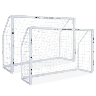 Immagine di ZERRO Set di 2 Porte da calcio per Bambini Portatile Allenamento e Adulti Robusta Durevole porta giardino il 180x60x120cm,Bianco