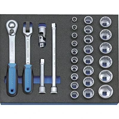 Immagine di Gedore 2005 CT2 D 19 Kit di chiavi a bussola 1/2 (12.5 mm) 29 parti 2016494