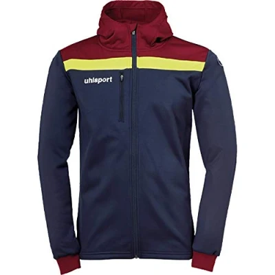 Immagine di uhlsport Offense 23 Multi Hood Giacca con cappuccio per Uomo, 100519913, Blu oltremare/Bordeaux/Giallo, 152
