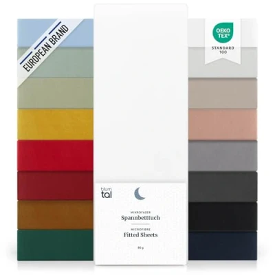 Immagine di Blumtal lenzuolo con angoli una piazza e mezza 120x200 cm sotto in microfibre certificato Oekotex lenzuola bianco
