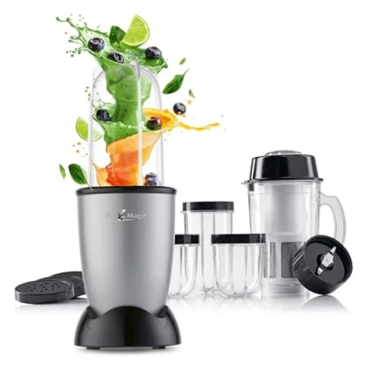 Immagine di GOURMETmaxx Mr. Magic Blender Smoothie Maker con confezione di accessori XXL Frullatore da 18 pezzi coperchi a tenuta stagna Food Processor per frullati, smoothie, ecc.