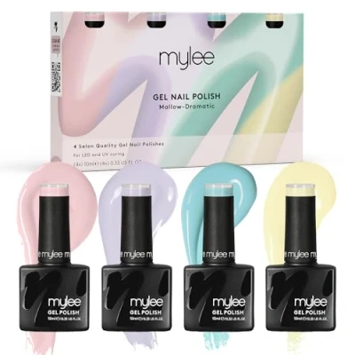 Immagine di MyGel by MYLEE Mallow Dramatic Set Smalto per Unghie Gel Semipermanente 4x10ml UV/LED Nail Art Manicure Pedicure Uso Professionale e Domestico Lunga Durata Facile da Usare
