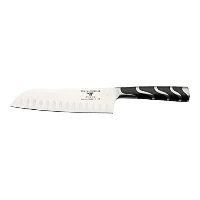 Immagine di Rockingham Forge Serie 128 coltello Santoku da 7 pollici con lama in acciaio tedesco, manico ergonomico plastica ABS e acciaio, giapponese