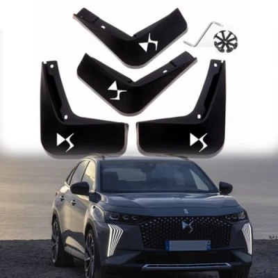 Immagine di GFHZZS Paraspruzzi per Auto DS 7 2022 2023 2024,con Emblemi Logo parafanghi Fender Pneumatico Splash Impermeabili Parafango Anteriore e Posteriore Accessori