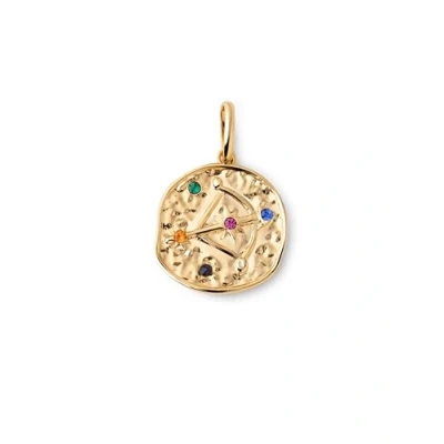 Immagine di SINGULARU Charm Organic Colors Zodiac Sagittario Ciondolo in argento 925 con finitura placcata oro 18Kt abbinabile alla collana Gioielli da donna