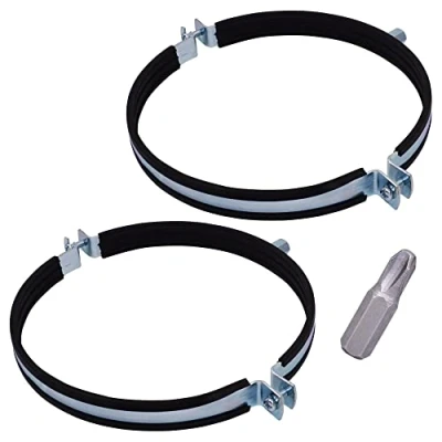 Immagine di SKIR&#039;CO (2 pezzi) Staffe per tubi con rivestimenti in gomma da 180 mm, morsetti tubi, supporti montaggio a parete e soffitto