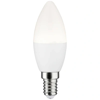 Immagine di 50125 LED ZB Kerze 400lm 5,5W 2700K matt dim Paulmann Home Lampadina E14 ERP: G (A G) 5 W Bianco caldo Opaco