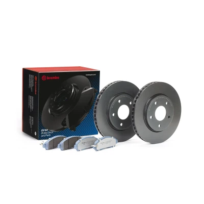 Immagine di BREMBO KT 08 018 Kit dischi e pastiglie freno ventilazione interna senza accessori con lamierino anticigolío segnalatore acustico usura