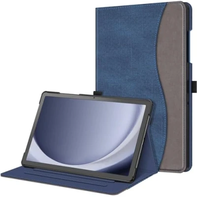 Immagine di FINTIE Custodia per Samsung Galaxy Tab A9+ 11 Pollici 2023, [Multi angli] Slim Fit Stand Cover Case con Tasca Auto Sveglia/Sonno A9 Plus (SM X210/X216/X218), Indigo/Marrone