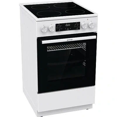 Immagine di Gorenje GEC5C 41 WG Fornello elettrico con piano cottura in vetroceramica, 50 cm, 70 litri, GentleClose, riscaldamento rapido, modalità pizza 300C/estrattore telescopico, AquaClean/bianco