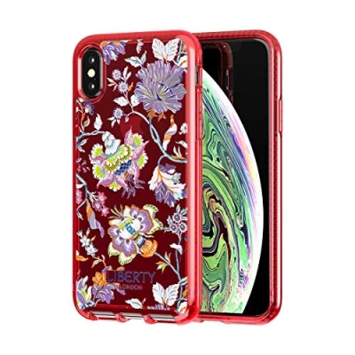 Immagine di Tech 21 Pure Print Liberty Christelle Custodia Protettiva per Apple iPhone X/iPhone Xs Rosso