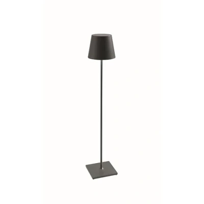 Immagine di Zafferano, Lampada Poldina XXL, da Terra Ricaricabile e Senza Fili con Controllo Touch, Adatta per Salotto ed Esterni, Dimmer, 2700 3000 K, Altezza Regolabile 69 150 cm, Colore Grigio Scuro