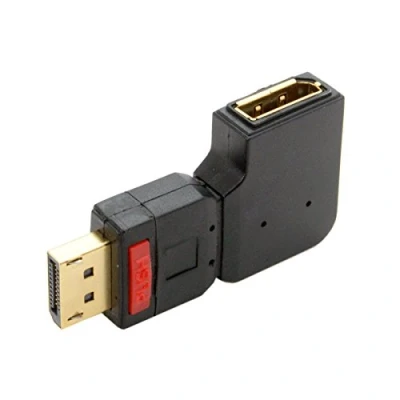 Immagine di Cablecc Adattatore di prolunga standard DP 4K da maschio a femmina ad angolo retto 90