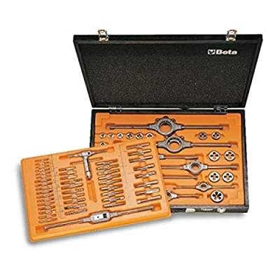 Immagine di Beta 447/C70 Assortimento di maschi e filiere con accessori in acciaio HSS filettatura metrica cassetta legno