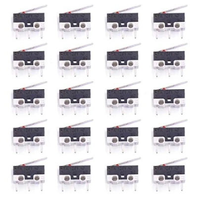 Immagine di Youmile 20Pack Micro Switch AC 1A 125V 3Pin SPDT NO + NC Leva cerniera Pulsante momentaneo finecorsa per Arduino
