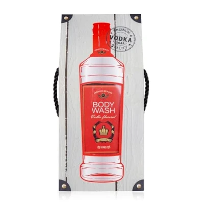 Immagine di Accentra Vodka Flavor Gel doccia in bottiglia con confezione regalo effetto Vodka, 400 ml, profumo: ricaricabile, colore: rosso