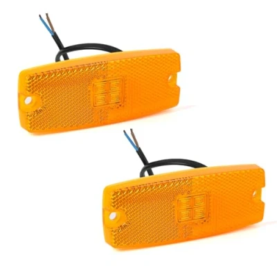 Immagine di AOHEWEI 2 x Giallo LED Luci Posizione Laterali del Rimorchio Lampade Anteriore Camion Indicatore con Catarifrangenti 10 30V ECE approvato per Furgone Caravan (giallo)