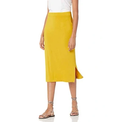 Immagine di Amazon Essentials Gonna Media in Maglia con Elastico Vita (Taglie Forti Disponibili) Donna, Giallo Scuro, S