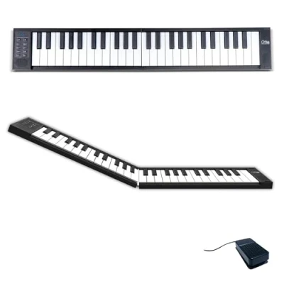 Immagine di Carry on FP 49 Touch Tasti Sensibili al Tocco Nero Pianoforte Digitale Portatile Pieghevole di Blackstar Controller MIDI USB con Batteria Ricaricabile