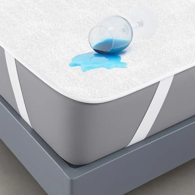 Immagine di Coprimaterasso Una Piazza e Mezza Impermeabile 140x200 cm Lenzuolo in Cotone Terry per Letto Traversa Lettino Protezione Traspirante Antiacaro Anallergico Lavabile Lavatrice con 4 Elastici