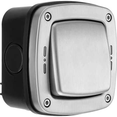 Immagine di BG Electrical WPL12 IP66 Interruttore singolo in acciaio inox spazzolato, resistente alle intemperie