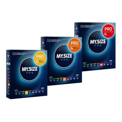 Immagine di MY.SIZE Preservativi PRO da 3, 4, 5 53, 57, 60 mm, 3 x misura perfetta e adatta a tutti