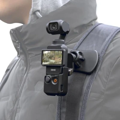 Immagine di SUREWO Supporto per zaino con rotazione a 360, montaggio clip rapido telaio espandibile compatibile DJI Osmo Pocket 3