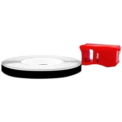 Immagine di 4R Quattroerre.it 10351 Wheel Trim Strisce Adesive Rifrangenti con Applicatore per Cerchi Auto, Nero, 5 mm x 6 mt