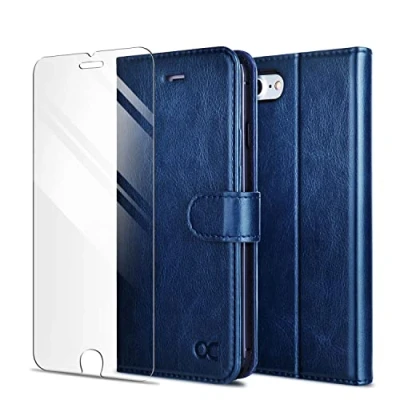 Immagine di OCASE Custodia iPhone SE 2020 / 2022, Cover 8 7 con TPU Antiurto Portatessere Portafoglio [Pellicola Protettiva Gratuita] per 7/8 e 2020/2022, Blu