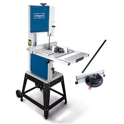 Immagine di Scheppach Sega a nastro HBS400, 315 mm, con lama di ricambio e troncatrice trasversale, 230 Volt, potenza motore 750 Watt, altezza massima passaggio 170 larghezza 305 mm