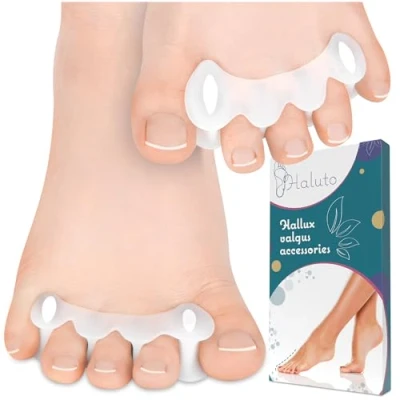 Immagine di HALUTO Premium Separatore Dita piede alluce valgo correttore Distanziatore piedi Divaricatore Proteggi a martello