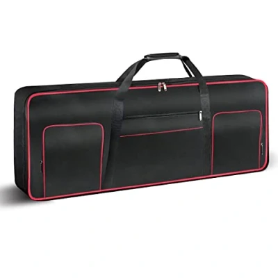 Immagine di Ruibo custodia per tastiera a 61 tasti, portatile, resistente, impermeabile, tessuto Oxford 600D, con imbottita in cotone da 10 mm, 101,6 x 40,6 15,2 cm, nero, moderno