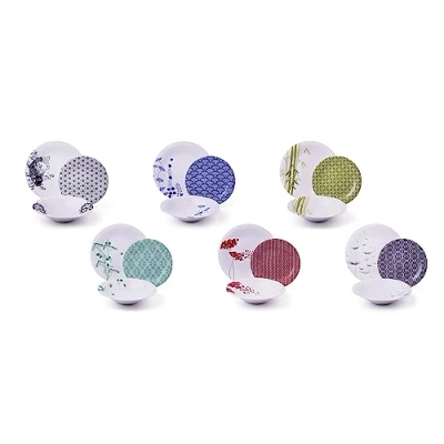 Immagine di Excelsa Magatama Servizio Piatti 18 Pezzi , Porcellana, Multicolore